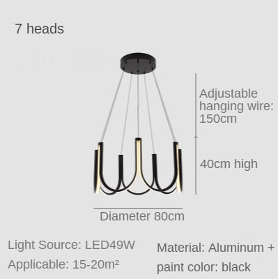 Modern Led Pendant Light Living Room Lighting Atmospheric Designer Villa Creative Bedroom Fixture