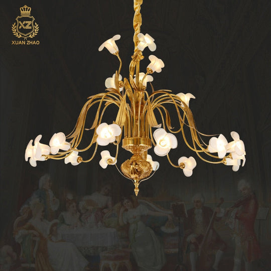 Avignon - European All Copper Chandelier For Living Room Restaurant Staircase And Villa Lighting