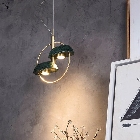 Nordic Design Luxury Zen Art Hanging Lamp Led Brass Marble Ligiht Minimalist Modern Pendant Lights
