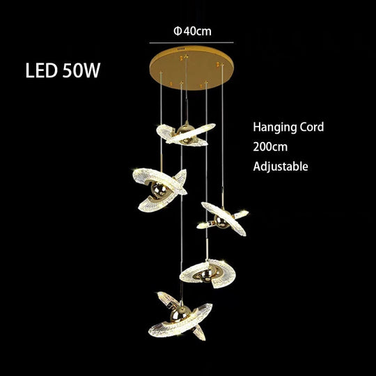 Led Dimmable Lights Modern Ufo Ceiling Chandeliers Lustres Pendant Lamps Hanging Stair Living Room