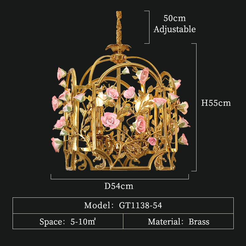 Lily - French Baroque Lamp Home Decorative Luxury Ceramic Flower Pendant Light For Wedding