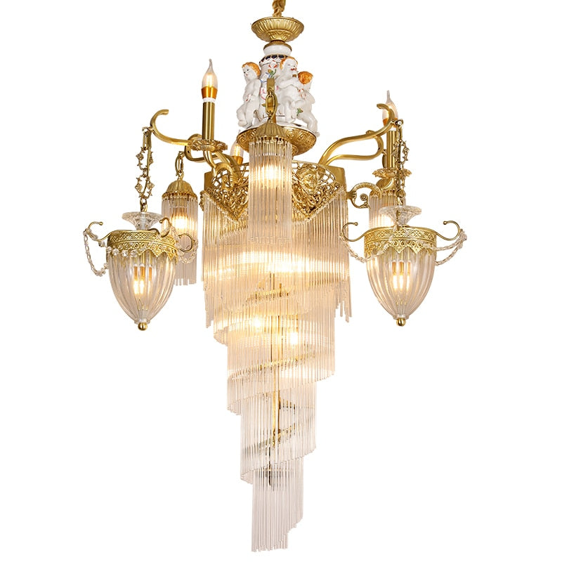 Maxine - Baroque Classic Fancy Light Luxury Oversize Pendant High Ceiling Chandeliers Pendants Lamp