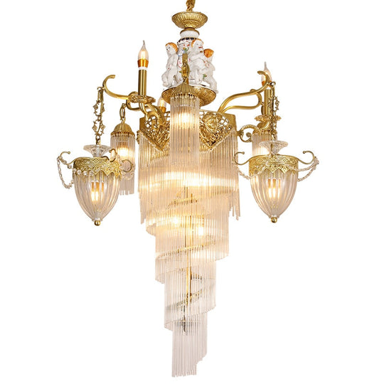 Maxine - Baroque Classic Fancy Light Luxury Oversize Pendant High Ceiling Chandeliers Pendants Lamp