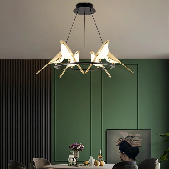 Magpie Bird Ceiling Chandelier For Dining Room Luminaire Suspension Pendant Lamp Decorative