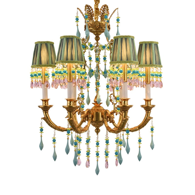 Émeraude - French Green Pendant Lamps Shade Lighting Room American Loft Chandelier Chandelier