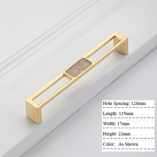 Zinc Alloy Gold Diamond Cabinet Knobs Kitchen Door Handles Drawer Cupboard Handle For Furniture