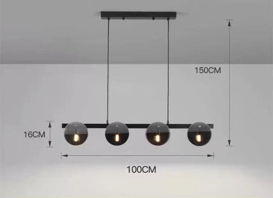 Modern Black Glass Pendant Light - Stylish Nordic Lighting For Living Room Dining Table And Kitchen