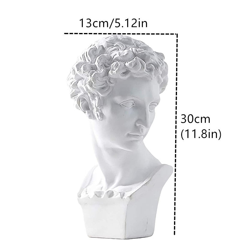 Resin David Bust Sculpture: Elegant Office And Home Decor Accessory Xiaowei White - 30Cm Items