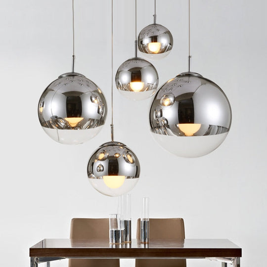 Modern Nordic Mirror Plating Ball Chandelier: Stylish Pendant Lights For Living Room Bedroom And