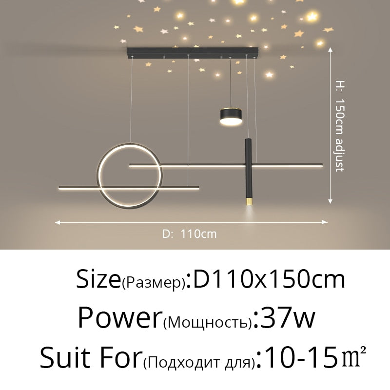 New Nordic Starry Pendant Light Modern Luxury Dining Room Lamp Creative Decorative Table Chandelier