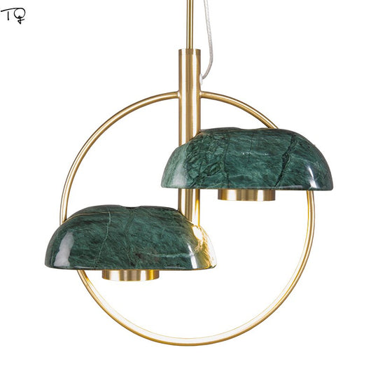 Nordic Design Luxury Zen Art Hanging Lamp Led Brass Marble Ligiht Minimalist Modern Pendant Lights