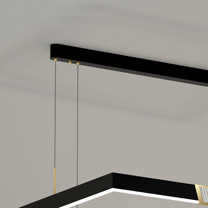 Simple Modern Led Pendant Lights Whole House Multi - Layer Aluminum Acrylic Circle Lamp Square Ring