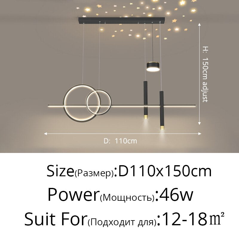 New Nordic Starry Pendant Light Modern Luxury Dining Room Lamp Creative Decorative Table Chandelier