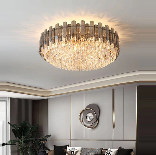 Modern Crystal Led Luxury Ceiling Lights - Round Lamps For Indoor Home Lighting & Living Room Decor