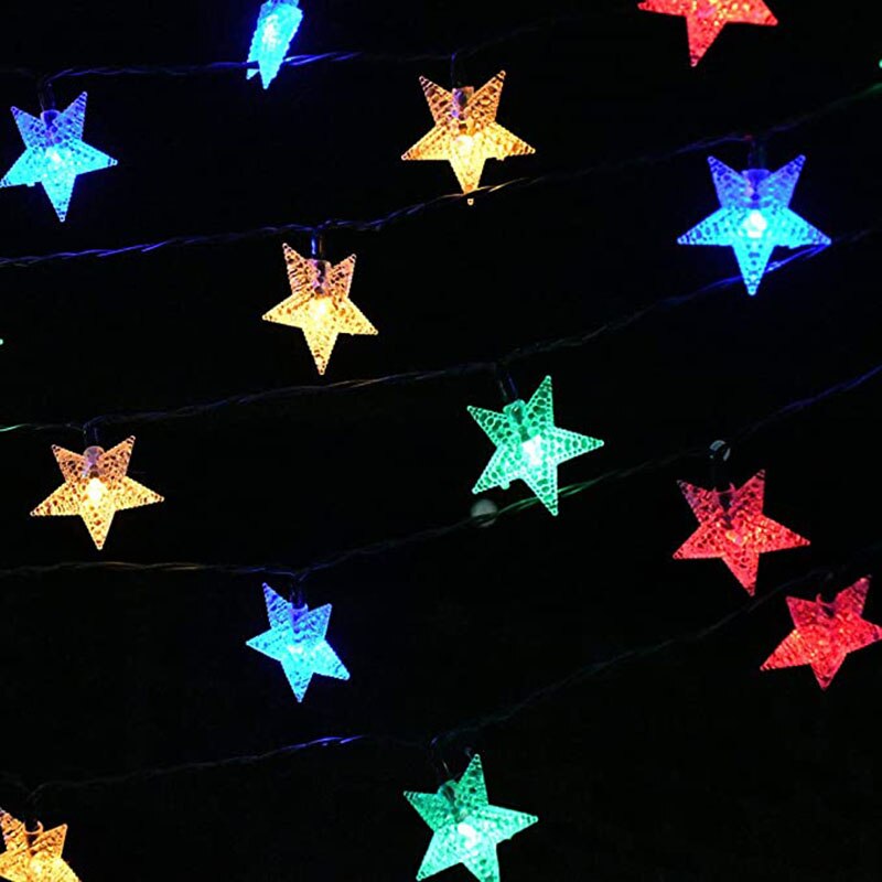 Outdoor 20 - 100 Led Solar Powered Star String Light Waterproof Power Lamp Fairy For Garland Lawn