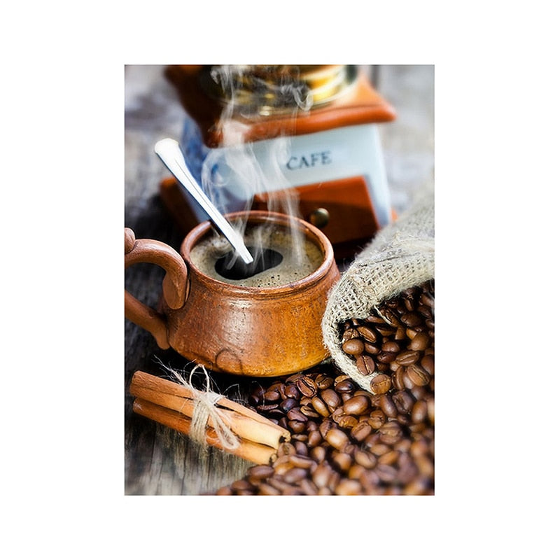 Modern Coffee Latte Canvas Poster: Wall Art For Bar Cafe And Kitchen Decor 30X30Cm(No Frame) / 15