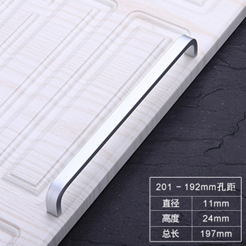 4/6/8/10/12 Inches Gold Black Silver Space Aluminum Handles Kitchen Door Cabinet Straight Handle