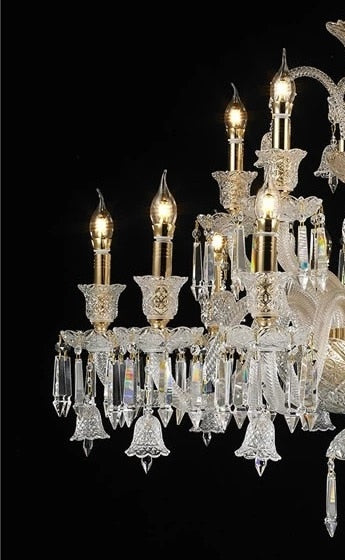 Vintage Crystal Chandelier - Luxurious Lighting Fixture For Living Dining And Bedroom Transparent