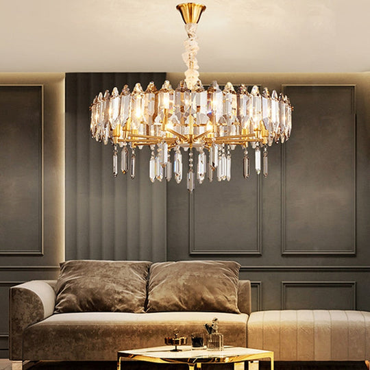 Modern Dimmable Led Chandeliers - Black Gray Crystal Lustres For Bedroom Decor & Ceiling Home