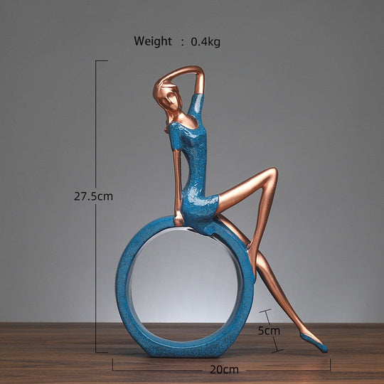 European Style Girl Yoga Resin Figure Ornaments Figurines Home Decoration Accessories For Living