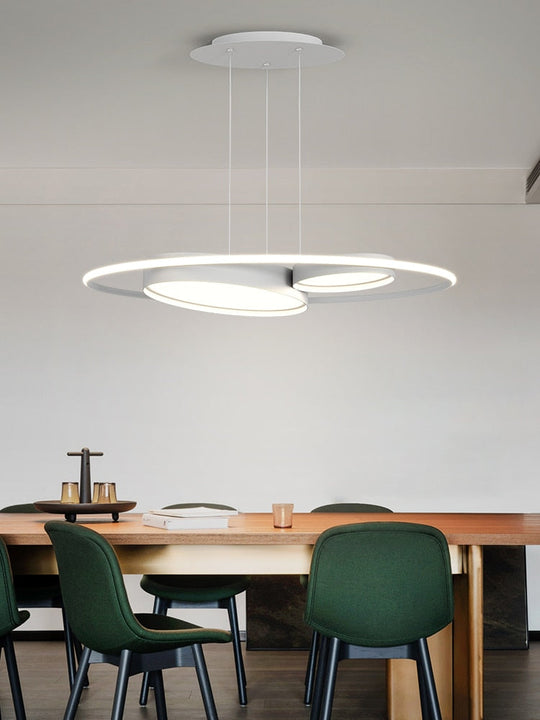 Modern Minimalist Pendant Light White/Black Living Room Dining Kitchen Round Indoor Lighting