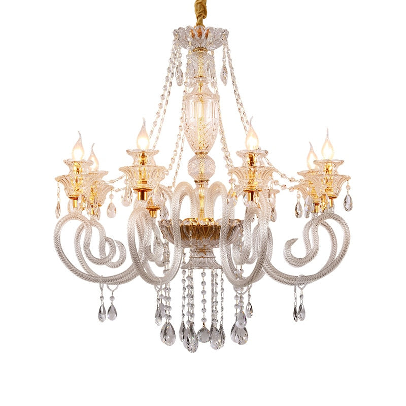 Palace - European Style Hotel Villa Brass Chandelier For Indoor Living And Dining Room Chandelier