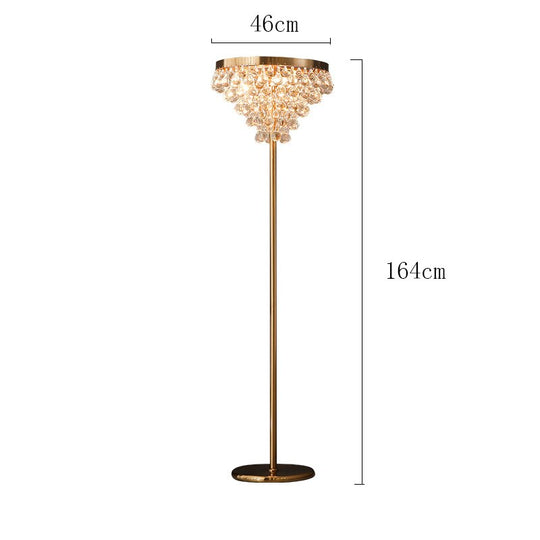 Modern Crystal Led Floor Lamps Luxury Golden Standing Lamp For Living Room Decoration Study Bedroom