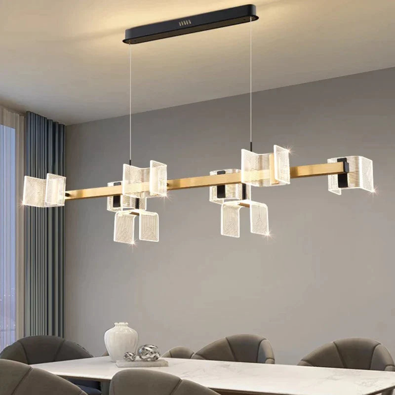 Modern Elegance Led Chandelier – Adjustable Pendant Ceiling Light With Smart Remote And App Contro