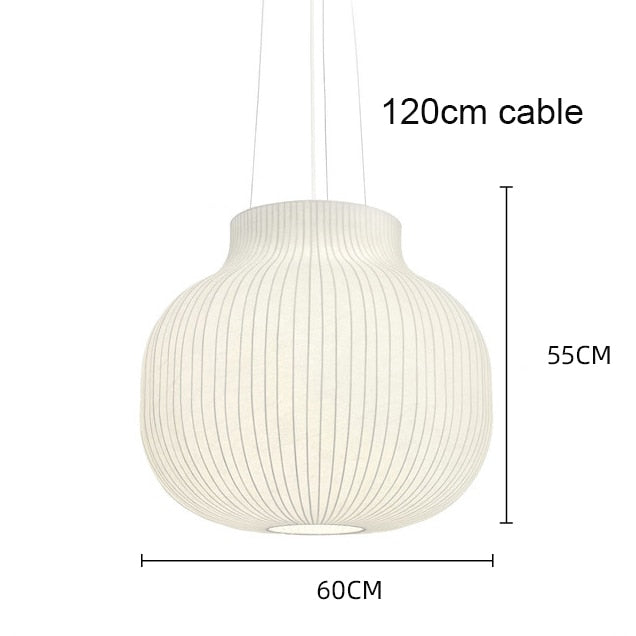 Nordic Led Pendant Chandelier: Modern Silk Fabric Hanging Lamp For Living Room Dining Bar And