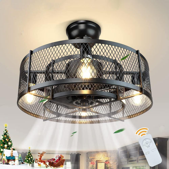 90 - 260V Nordic Fan Lamp Bedroom Living Room Ceiling Three Color Variable Frequency Remote Control