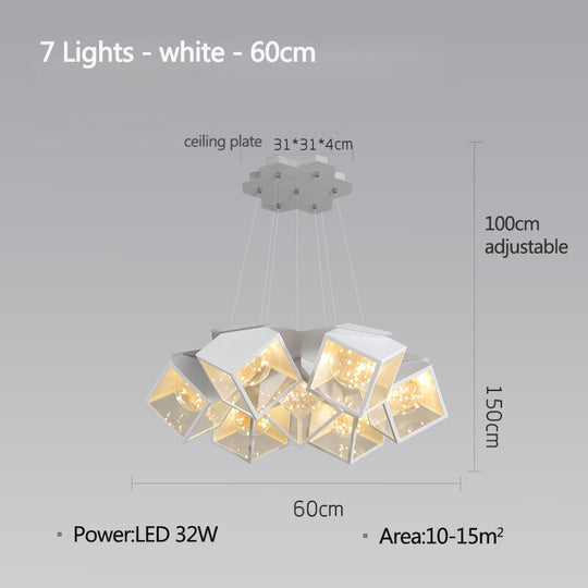 Modern Led Gypsophila Ceiling Chandelier Bedroom Living Dining Room Pendant Lamp Luster Deco