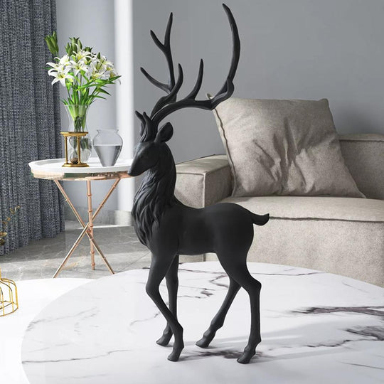 Elegant Black Deer Decoration: Reindeer Ornaments For Shelf And Living Room Craft Furnishings Elk