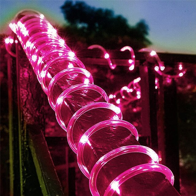 32M 300Leds Solar Powered Led Rope Strip Lights Outdoor Waterproof Fairy Garden Garland For