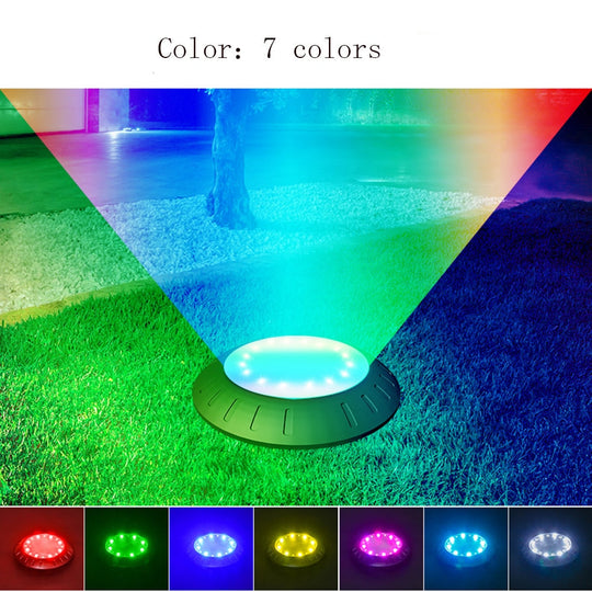 8Leds Solar Powered Under Ground Colorful Lamps Outdoor Waterproof Garden Landscape Lighting For