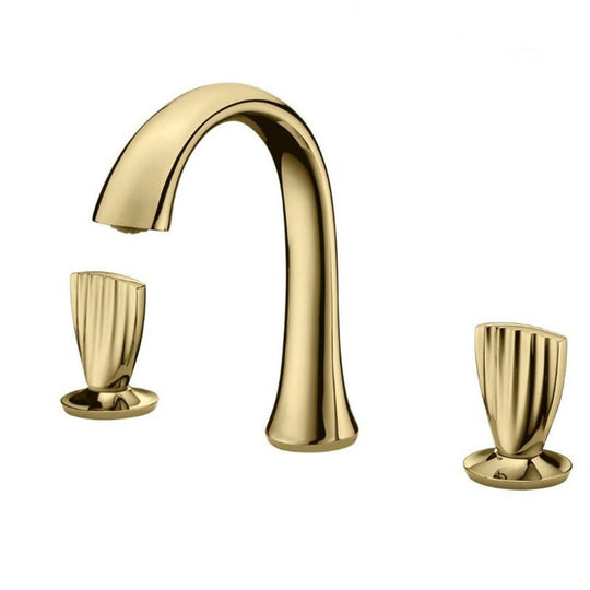 Bathroom Basin Brass Faucet Rose Gold Double Handle Tap Luxury Basin Mixer Hot And Cold Shower Room