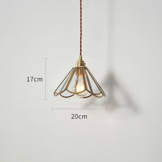 New Nordic Glass Led Pendant Lights Fixtures Copper Bedroom Dinning Room Restaurant Modern Hanging