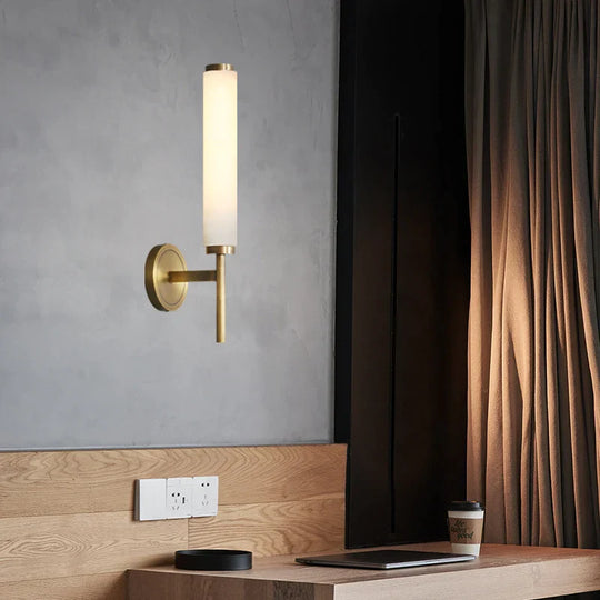 Isabella - Modern Marble And Copper Wall Light Stylish Bedroom Living Room Sconce Wall Light