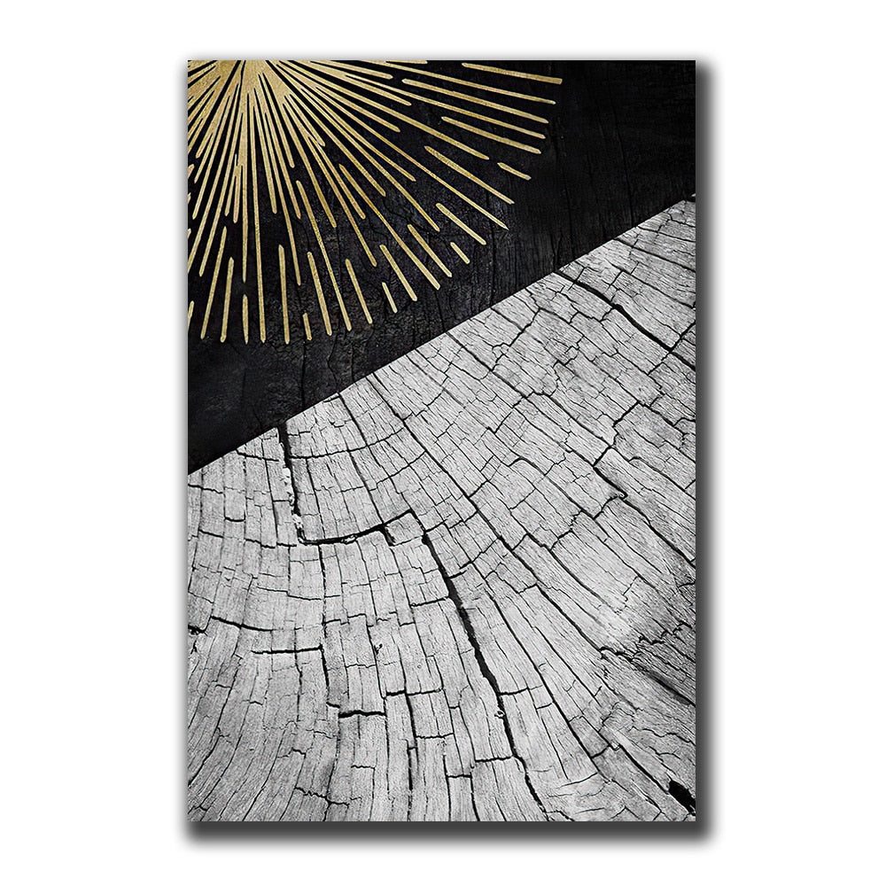 Golden Black Wood Texture Canvas Art - Modern Nordic Decor For Living Room 40Cmx50Cm(No Frame) / 21