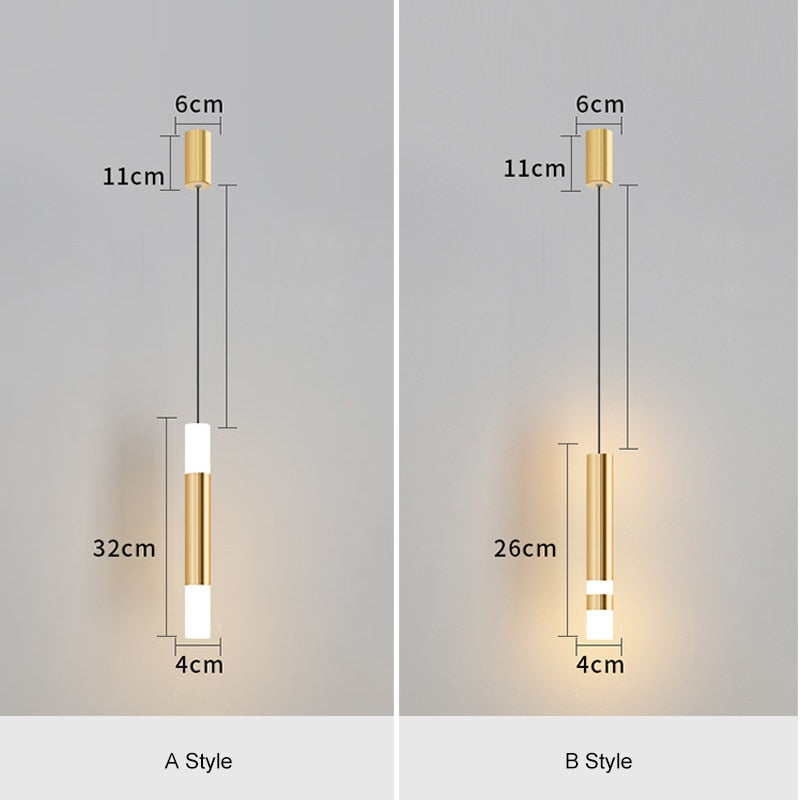 Modern Brass Hanging Pendant Lights For Bedroom Dining Room Kitchen Restaurant Lighting