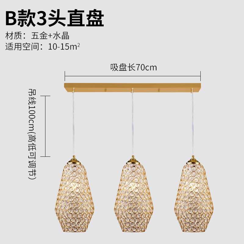 Italian Design Luxury Gold Lustre Crystal Pendant Lights Modern Light Fixtures For Living/Dining