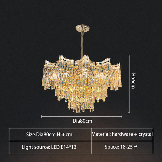 Light Luxury Crystal Lamp Livingroom Chandelier Personality Atmosphere New Hall Living And Dining