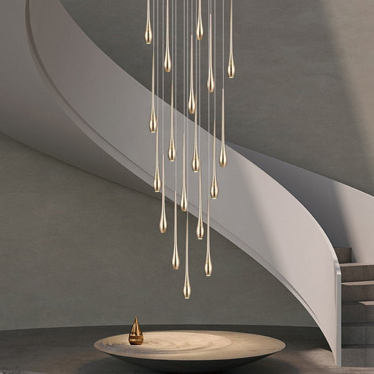 Modern Lighting Gold - Plated Chandelier Minimal Design Luxury Living Room Lamp Restaurant Kitchen