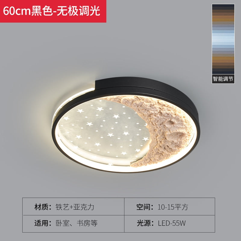 Modern Moon Ceiling Light Luxury Simple Bedroom Chandelier Creative Home Warm Sky Star Dining Room