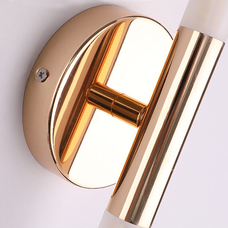 Nordic Led Golden Vanity Lamp Iron Acrylic Mirror Front Bedroom Bathroom Make Up Wall Light Living