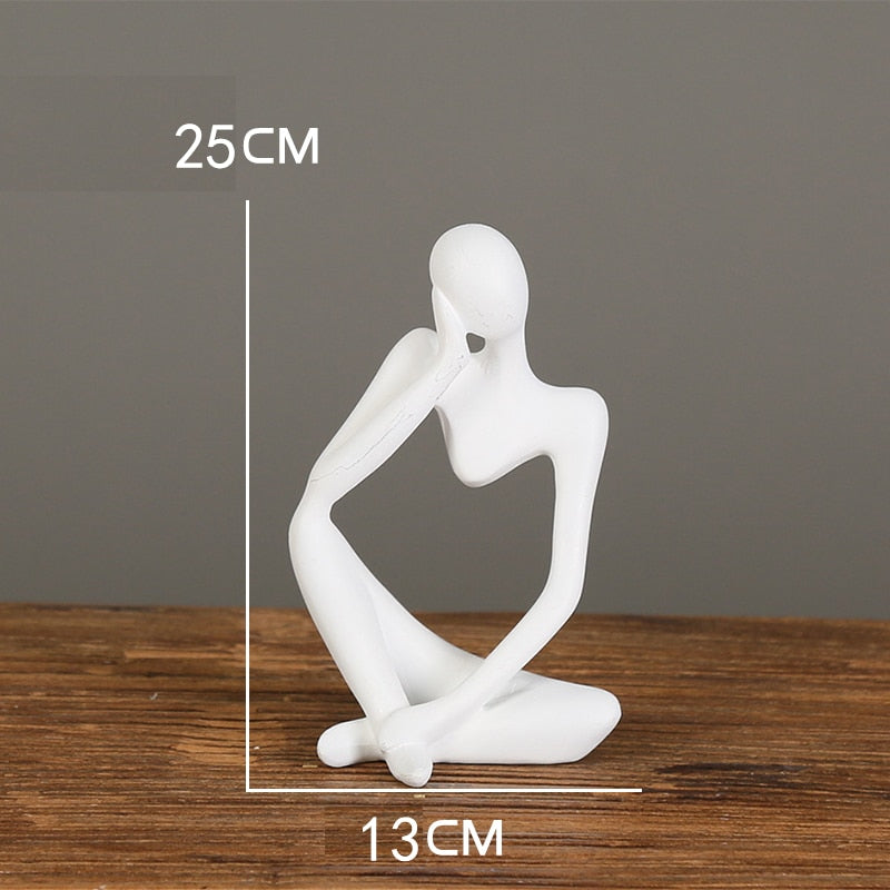 Nordic Abstract Thinker Statue: Modern Handcrafted Resin Art For Home And Office L - D - 01 Decor