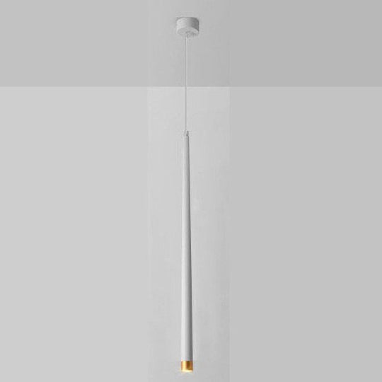 Led Pendant Lights Cone Long Tube Hanging Lamp Kitchen Lighting 7W White And Gold / No Dimmable L