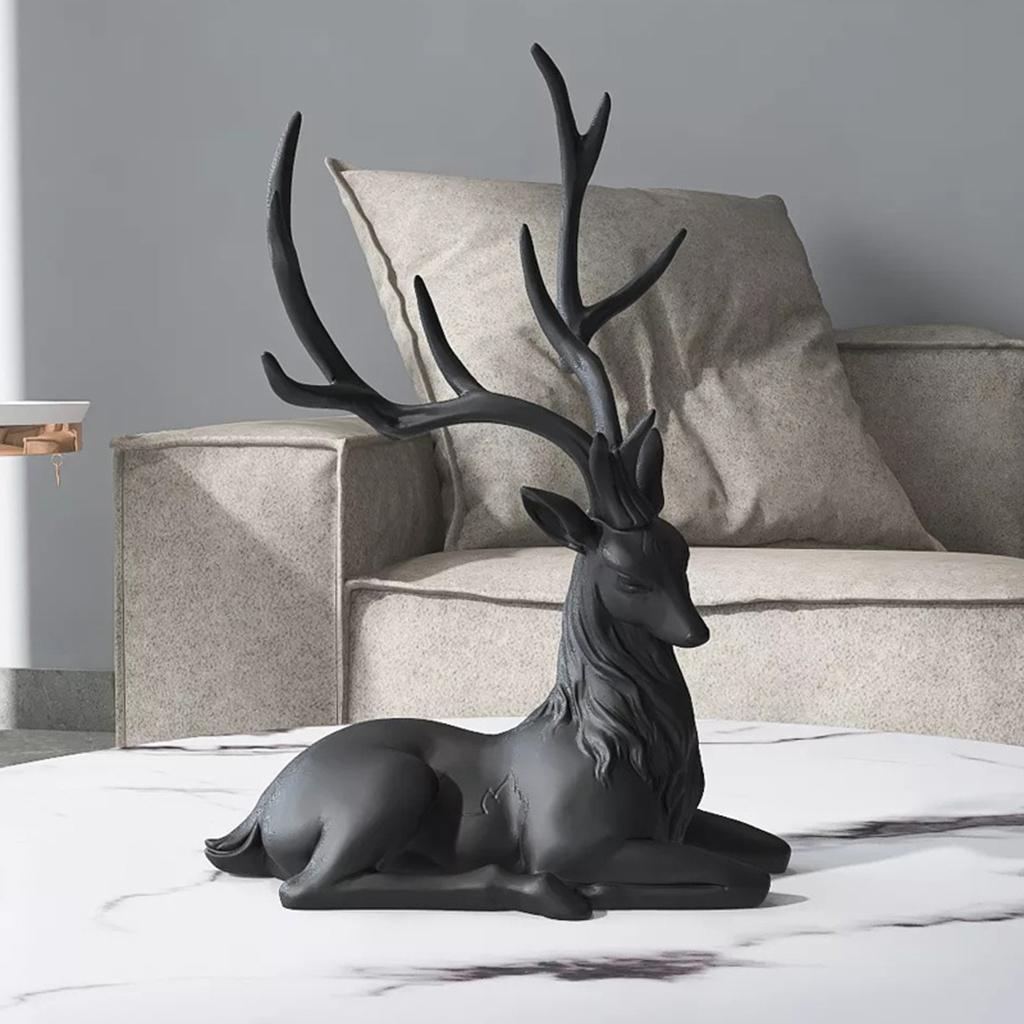 Elegant Black Deer Decoration: Reindeer Ornaments For Shelf And Living Room Craft Furnishings Elk