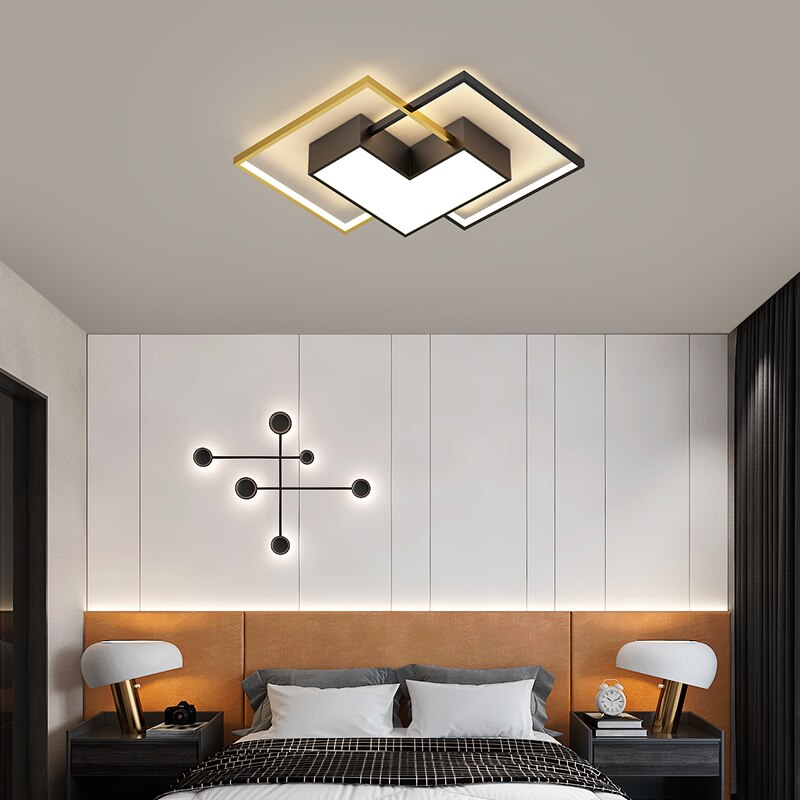 Postmodern Minimalist Living Room Chandeliers Creative Aluminum Bedroom Lamp Led Art Study Ceiling