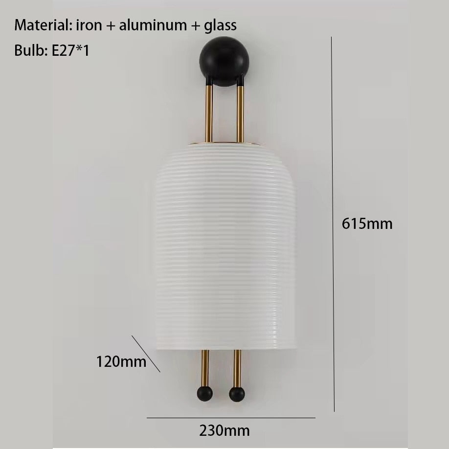 New Style White Glass Wall Lamp E27 Bulb For Bedroom Parlor Dining Hotel Shop Art Deco Loft Creative