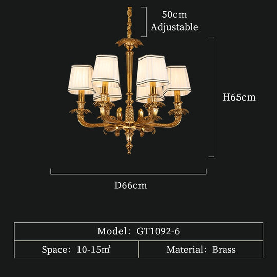 Grandeur - European Vintage Chandelier Simple Luxury Golden Home Living Dining Room Decoration